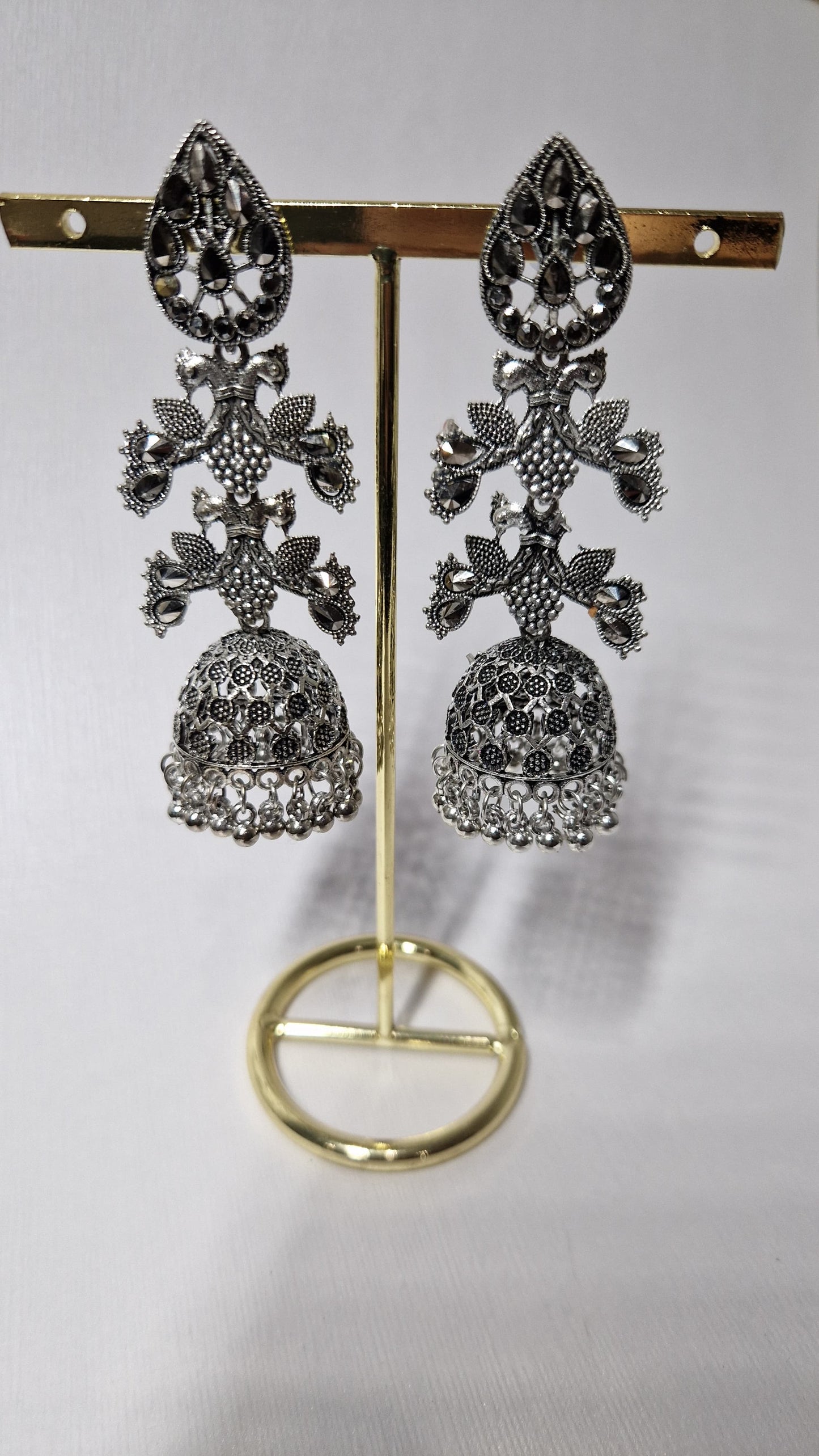 Alluring Timeless Elegance: Handcrafted Oxidised Chandelier Earrings