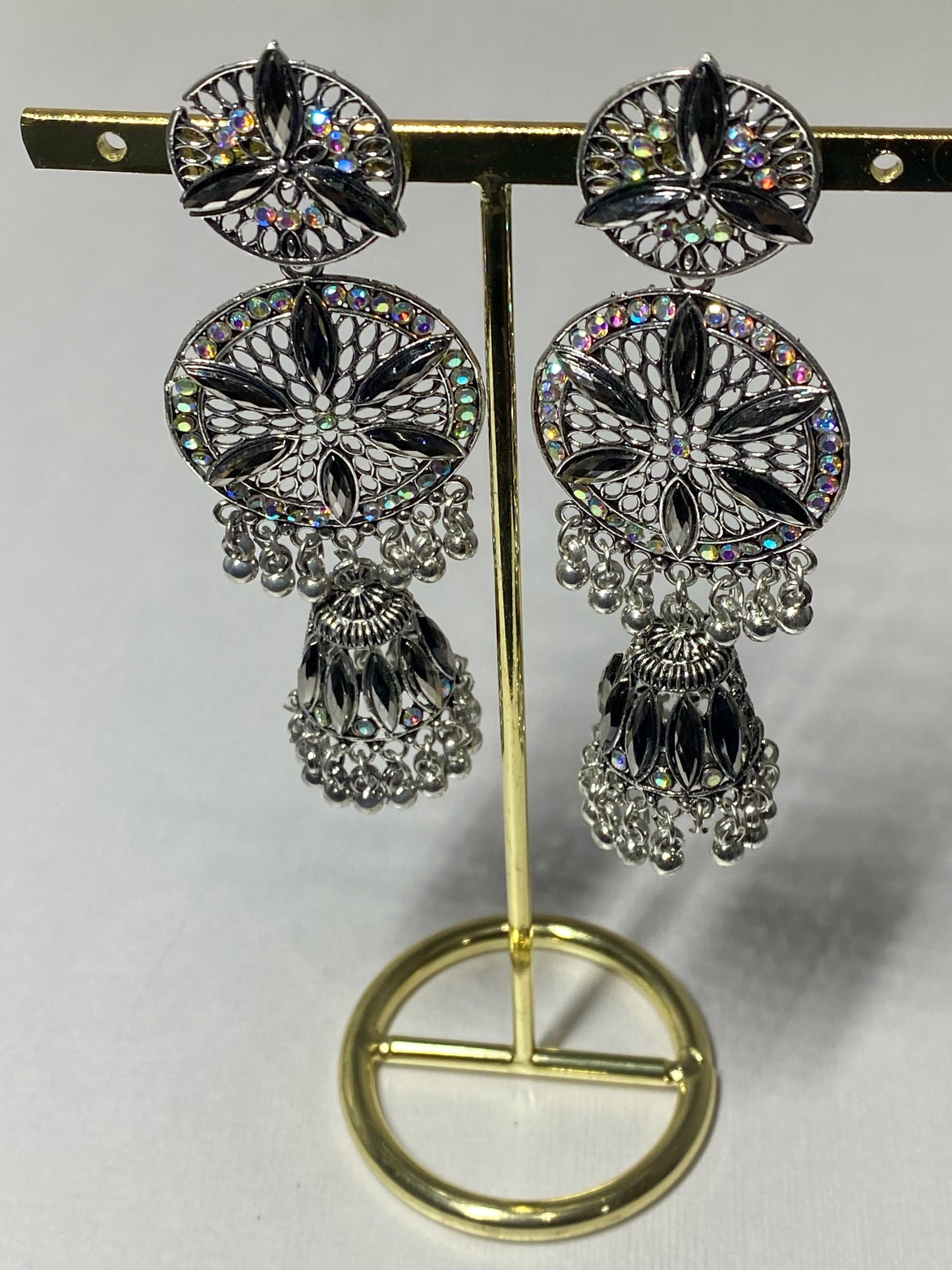 Timeless Handcrafted Long Oxidised Jhumka Earrings