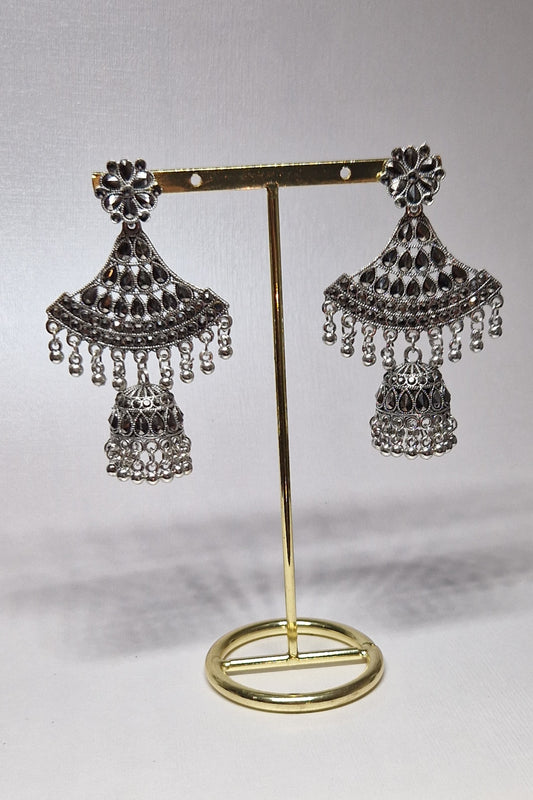 Handcrafted Oxidised Chandelier Earrings
