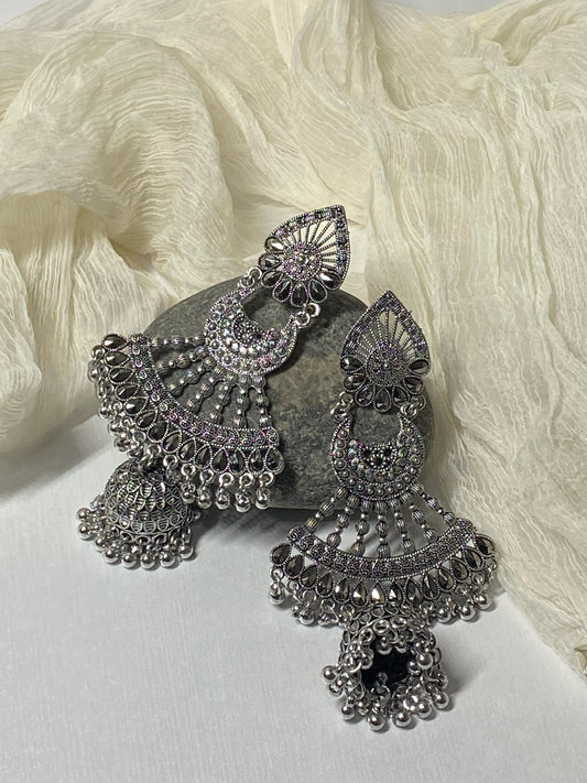Elegant Handcrafted Long Oxidised Jhumkas – Timeless Indian Beauty